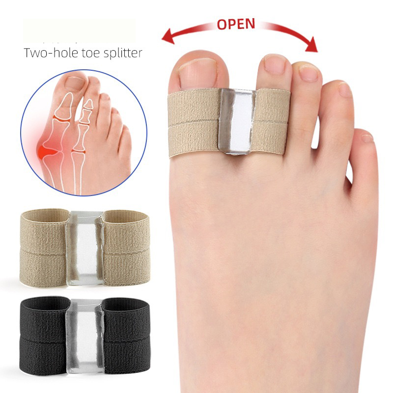 Toe Separator Silicon - 1pcs Dual-hole toe separator/sleeve for bunion
